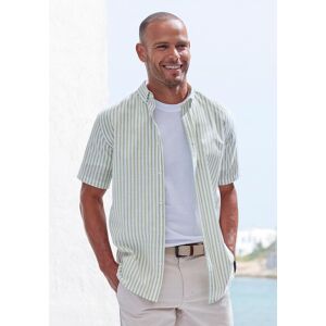 Kurzarmhemd JOHN DEVIN "Regular Fit", Herren, Gr. XXL (45/46), N-Gr, grün (hellgrün, gestreift), Web, Obermaterial: 100% Baumwolle, gestreift, regular fit, Rundhals, abgesteppte Kante, Hemden Kurzarmhemd, Streifenhemd mit Button-down-Kragen aus reiner Bau Kurzarmhemd JOHN DEVIN "Regular Fit", Herren, Gr. XXL (45/46), N-Gr, grün (hellgrün, gestreift), Web, Obermaterial: 100% Baumwolle, gestreift, regular fit, Rundhals, abgesteppte Kante, Hemden Kurzarmhemd, Streifenhemd mit Button-down-Kragen aus reiner Bau