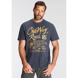 T-Shirt MAN'S WORLD, Herren, Gr. M (48/50), blau (indigo blau), Single Jersey, Obermaterial: 100% Baumwolle, bedruckt, normal, Rundhals, Shirts T-Shirt, Kurzarm, Regular Fit, mit Print, Rundhals, im Used-Look T-Shirt MAN'S WORLD, Herren, Gr. M (48/50), blau (indigo blau), Single Jersey, Obermaterial: 100% Baumwolle, bedruckt, normal, Rundhals, Shirts T-Shirt, Kurzarm, Regular Fit, mit Print, Rundhals, im Used-Look