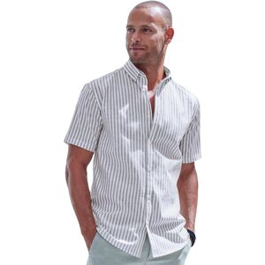 Kurzarmhemd JOHN DEVIN "Regular Fit", Herren, Gr. L (41/42), N-Gr, grau, gestreift, Web, Obermaterial: 100% Baumwolle, gestreift, regular fit, Rundhals, abgesteppte Kante, Hemden Kurzarmhemd, Streifenhemd mit Button-down-Kragen aus reiner Baumwolle Kurzarmhemd JOHN DEVIN "Regular Fit", Herren, Gr. L (41/42), N-Gr, grau, gestreift, Web, Obermaterial: 100% Baumwolle, gestreift, regular fit, Rundhals, abgesteppte Kante, Hemden Kurzarmhemd, Streifenhemd mit Button-down-Kragen aus reiner Baumwolle