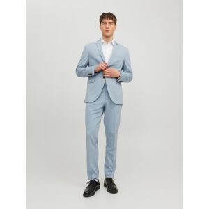 Anzug JACK & JONES "JPRFRANCO Extra schmal, pflegeleicht, stilvoll mit fallendem Revers", Herren, Gr. 56, N-Gr, blau (ashley blau), Web, Obermaterial: 78% Polyester, 17% Viskose, 5% Elasthan, unifarben, slim fit, Anzüge Anzug, Materialmix, slim fit Anzug JACK & JONES "JPRFRANCO Extra schmal, pflegeleicht, stilvoll mit fallendem Revers", Herren, Gr. 56, N-Gr, blau (ashley blau), Web, Obermaterial: 78% Polyester, 17% Viskose, 5% Elasthan, unifarben, slim fit, Anzüge Anzug, Materialmix, slim fit