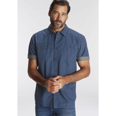 Kurzarmhemd MAN'S WORLD, Herren, Gr. 5XL (51/52), N-Gr, blau, Web, Obermaterial: 100% Baumwolle, unifarben, bequem, abgestepptes Bündchen kontrastfarben,krempelbar, Hemden Kurzarmhemd, mit kleinem Brustprint Kurzarmhemd MAN'S WORLD, Herren, Gr. 5XL (51/52), N-Gr, blau, Web, Obermaterial: 100% Baumwolle, unifarben, bequem, abgestepptes Bündchen kontrastfarben,krempelbar, Hemden Kurzarmhemd, mit kleinem Brustprint