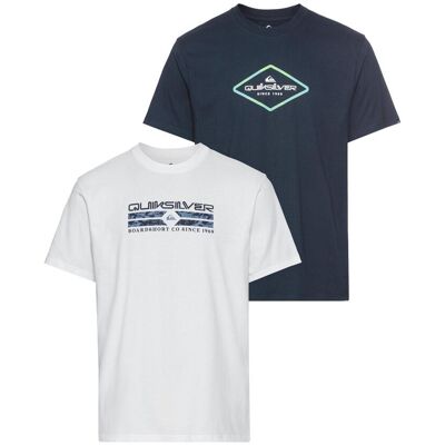 T-Shirt QUIKSILVER "NATUREMAD INSID QUA SHORT SLEEVE PACK YM", Herren, Gr. S, blau (weiß, navy), Obermaterial: 100% Baumwolle, Shirts T-Shirt, Doppelpack T-Shirt mit Print, 2 Stück T-Shirt QUIKSILVER "NATUREMAD INSID QUA SHORT SLEEVE PACK YM", Herren, Gr. S, blau (weiß, navy), Obermaterial: 100% Baumwolle, Shirts T-Shirt, Doppelpack T-Shirt mit Print, 2 Stück