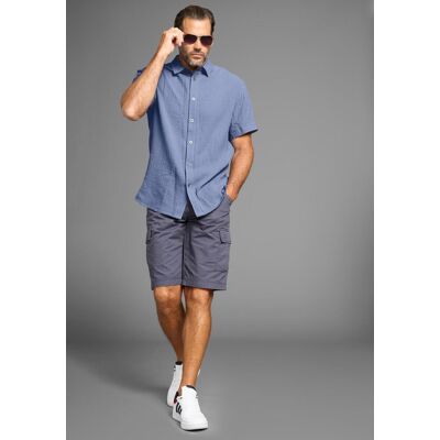Kurzarmhemd MAN'S WORLD, Herren, Gr. 3XL (64/66), N-Gr, blau, Obermaterial: 100% Baumwolle, unifarben, Basic, comfort fit, Hemden Kurzarmhemd, in Musseline Qualität Kurzarmhemd MAN'S WORLD, Herren, Gr. 3XL (64/66), N-Gr, blau, Obermaterial: 100% Baumwolle, unifarben, Basic, comfort fit, Hemden Kurzarmhemd, in Musseline Qualität