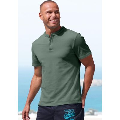 Henleyshirt JOHN DEVIN "mit Stehkragen", Herren, Gr. S (44/46), grün (salbei), Piqué, Obermaterial: 100% Baumwolle, unifarben, regular fit normal, Rundhals, abgesteppte Kante, Shirts Henleyshirt, Regular-Fit, aus Baumwoll-Piqué Henleyshirt JOHN DEVIN "mit Stehkragen", Herren, Gr. S (44/46), grün (salbei), Piqué, Obermaterial: 100% Baumwolle, unifarben, regular fit normal, Rundhals, abgesteppte Kante, Shirts Henleyshirt, Regular-Fit, aus Baumwoll-Piqué