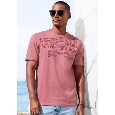 T-Shirt JOHN DEVIN "mit Print", Herren, Gr. 3XL (64/66), rot (rosenholz), Slub, Obermaterial: 100% Baumwolle, bedruckt, regular fit, Rundhals, abgesteppte Kante, Shirts T-Shirt, Regular-Fit, aus Slub-Qualität, mit Print T-Shirt JOHN DEVIN "mit Print", Herren, Gr. 3XL (64/66), rot (rosenholz), Slub, Obermaterial: 100% Baumwolle, bedruckt, regular fit, Rundhals, abgesteppte Kante, Shirts T-Shirt, Regular-Fit, aus Slub-Qualität, mit Print