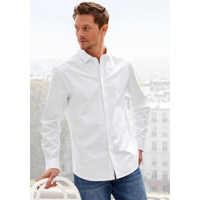 Langarmhemd JOHN DEVIN "elastische Baumwollqualität", Herren, Gr. XXXL (47/48), N-Gr, weiss (weiß), Web, Obermaterial: 97% Baumwolle, 3% Elasthan, unifarben, körpernah, Rundhals, 1-Knopf-Manschette, Hemden Langarmhemd, für maximale Bewegungsfreiheit durch Langarmhemd JOHN DEVIN "elastische Baumwollqualität", Herren, Gr. XXXL (47/48), N-Gr, weiss (weiß), Web, Obermaterial: 97% Baumwolle, 3% Elasthan, unifarben, körpernah, Rundhals, 1-Knopf-Manschette, Hemden Langarmhemd, für maximale Bewegungsfreiheit durch