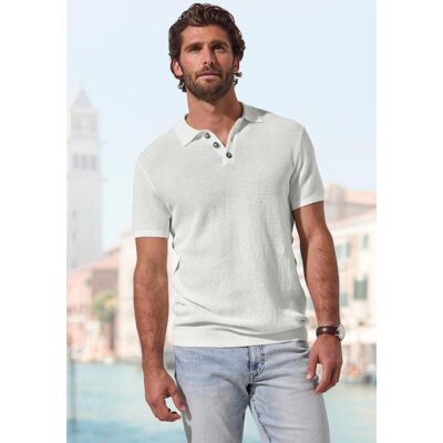 Poloshirt JOHN DEVIN "- Strick Poloshirt, Regular fit", Herren, Gr. L, sanftes weiß, Strick, Obermaterial: 100% Baumwolle, regular fit normal, Rundhals, Rippstrickbündchen, Shirts Poloshirt, mit Polokragen und kleiner Knopfleiste Poloshirt JOHN DEVIN "- Strick Poloshirt, Regular fit", Herren, Gr. L, sanftes weiß, Strick, Obermaterial: 100% Baumwolle, regular fit normal, Rundhals, Rippstrickbündchen, Shirts Poloshirt, mit Polokragen und kleiner Knopfleiste