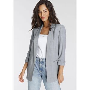 Longblazer LAURA SCOTT, Damen, Gr. 34, grau (grau, melange), Web, Obermaterial: 90% Polyester, 10% Elasthan. Futter: 100% Polyester, meliert, figurbetont hüftbedeckend, Blazer Longblazer, mit gerafften Ärmeln Longblazer LAURA SCOTT, Damen, Gr. 34, grau (grau, melange), Web, Obermaterial: 90% Polyester, 10% Elasthan. Futter: 100% Polyester, meliert, figurbetont hüftbedeckend, Blazer Longblazer, mit gerafften Ärmeln
