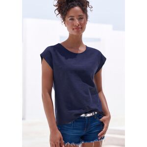 T-Shirt VIVANCE "mit modischer Streifenstruktur", Damen, Gr. 32/34, blau (navy), Obermaterial: 100% Baumwolle, unifarben, bequem normal, Rundhals, Shirts T-Shirt, aus weicher Baumwoll-Qualität T-Shirt VIVANCE "mit modischer Streifenstruktur", Damen, Gr. 32/34, blau (navy), Obermaterial: 100% Baumwolle, unifarben, bequem normal, Rundhals, Shirts T-Shirt, aus weicher Baumwoll-Qualität