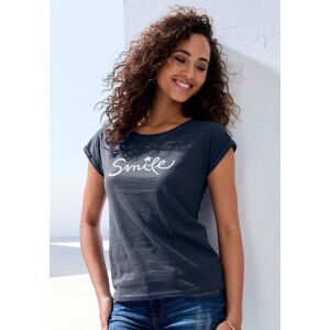 Beach Time T-Shirt BEACHTIME "mit Frontdruck "Smile", Damen, Gr. 36/38, blau (navy), Obermaterial: 100% Baumwolle, bedruckt, bequem normal, Rundhals, mit Aufschlag, Shirts T-Shirt, aus weicher Baumwoll-Qualität Beach Time T-Shirt BEACHTIME "mit Frontdruck "Smile", Damen, Gr. 36/38, blau (navy), Obermaterial: 100% Baumwolle, bedruckt, bequem normal, Rundhals, mit Aufschlag, Shirts T-Shirt, aus weicher Baumwoll-Qualität