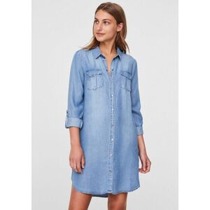 Véro Moda Jeanskleid VERO MODA "VMSILLA", Damen, Gr. XS, N-Gr, blau (light blau denim), Web, Obermaterial: 100% Lyocell (TENCEL™), gerade kurz, verstellbar 1-Knopf-Manschette mit Schlitz, Kleider Jeanskleid Véro Moda Jeanskleid VERO MODA "VMSILLA", Damen, Gr. XS, N-Gr, blau (light blau denim), Web, Obermaterial: 100% Lyocell (TENCEL™), gerade kurz, verstellbar 1-Knopf-Manschette mit Schlitz, Kleider Jeanskleid