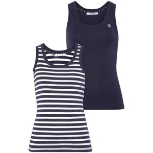 Tanktop DELMAO, Damen, Gr. 32/34, blau (marine, weiß), Obermaterial: 100% Baumwolle, geringelt, gestreift, unifarben, Basic, sehr figurbetont hüftlang, Rundhals, Tops Tanktop, in unterschiedlichen Varianten Tanktop DELMAO, Damen, Gr. 32/34, blau (marine, weiß), Obermaterial: 100% Baumwolle, geringelt, gestreift, unifarben, Basic, sehr figurbetont hüftlang, Rundhals, Tops Tanktop, in unterschiedlichen Varianten