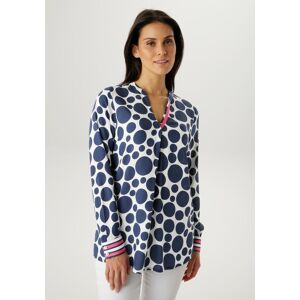 Schlupfbluse ANISTON SELECTED, Damen, Gr. 48, weiß, marine, pink, Web, Obermaterial: 100% Viskose, bedruckt, gemustert, gepunktet, lässig geschnitten Po-bedeckend, V-Ausschnitt, 2-Knopf-Manschette, Blusen Schlupfbluse, im raffinierten Tupfenverlauf - NEUE Schlupfbluse ANISTON SELECTED, Damen, Gr. 48, weiß, marine, pink, Web, Obermaterial: 100% Viskose, bedruckt, gemustert, gepunktet, lässig geschnitten Po-bedeckend, V-Ausschnitt, 2-Knopf-Manschette, Blusen Schlupfbluse, im raffinierten Tupfenverlauf - NEUE