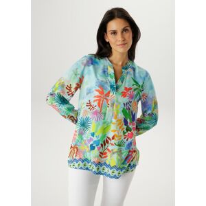 Schlupfbluse ANISTON SELECTED, Damen, Gr. 46, hellblau, türkis, gelb, grün, koralle, bunt, Web, Obermaterial: 100% Viskose, bedruckt, gemustert, mehrfarbig, lässig geschnitten Po-bedeckend, V-Ausschnitt, 1-Knopf-Manschette, Blusen Schlupfbluse, mit ausdru Schlupfbluse ANISTON SELECTED, Damen, Gr. 46, hellblau, türkis, gelb, grün, koralle, bunt, Web, Obermaterial: 100% Viskose, bedruckt, gemustert, mehrfarbig, lässig geschnitten Po-bedeckend, V-Ausschnitt, 1-Knopf-Manschette, Blusen Schlupfbluse, mit ausdru