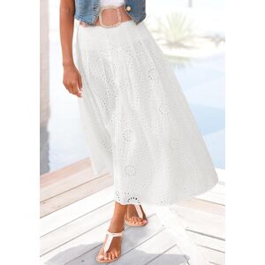 Maxirock BUFFALO, Damen, Gr. 38, weiss (weiß), Web, Obermaterial: 100% Baumwolle. Futter: 100% Viskose, unifarben, figurumspielend knöchelfrei, Röcke Maxirock, aus Spitze, Eyelet, Sommerrock, modische Lochstickerei Maxirock BUFFALO, Damen, Gr. 38, weiss (weiß), Web, Obermaterial: 100% Baumwolle. Futter: 100% Viskose, unifarben, figurumspielend knöchelfrei, Röcke Maxirock, aus Spitze, Eyelet, Sommerrock, modische Lochstickerei