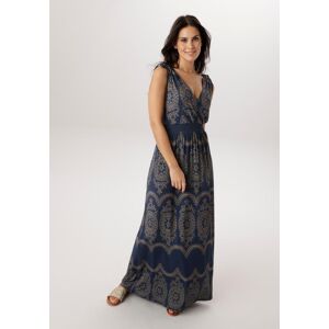 Sommerkleid ANISTON SELECTED, Damen, Gr. 48, N-Gr, blau (marine, camel), Single Jersey, Obermaterial: 95% Viskose, 5% Elasthan, bedruckt, gemustert, figurumspielend, V-Ausschnitt, Kleider Sommerkleid, mit breiten Trägern zum Raffen - NEUE KOLLEKTION Sommerkleid ANISTON SELECTED, Damen, Gr. 48, N-Gr, blau (marine, camel), Single Jersey, Obermaterial: 95% Viskose, 5% Elasthan, bedruckt, gemustert, figurumspielend, V-Ausschnitt, Kleider Sommerkleid, mit breiten Trägern zum Raffen - NEUE KOLLEKTION