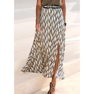 Maxirock LASCANA, Damen, Gr. 34, beige (creme, khaki bedruckt), Jersey, Obermaterial: 100% Viskose, bedruckt, figurumspielend knöchellang, Röcke Maxirock, mit Schlitz, Sommerrock, Alloverprint Maxirock LASCANA, Damen, Gr. 34, beige (creme, khaki bedruckt), Jersey, Obermaterial: 100% Viskose, bedruckt, figurumspielend knöchellang, Röcke Maxirock, mit Schlitz, Sommerrock, Alloverprint