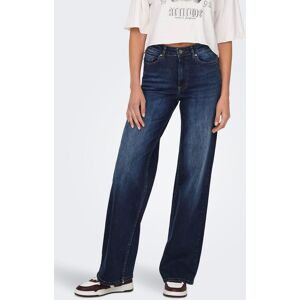 5-Pocket-Jeans ONLY "ONLMADISON – Weite Jeans mit hoher Taille und 5-Pocket-Design", Damen, Gr. L (40), Länge 32, blau (dunkelblau denim), Denim/Jeans, Obermaterial: 92% Baumwolle, 6% Elastomultiester, 2% Elasthan, unifarben, Jeans 5-Pocket-Jeans, weit, m 5-Pocket-Jeans ONLY "ONLMADISON – Weite Jeans mit hoher Taille und 5-Pocket-Design", Damen, Gr. L (40), Länge 32, blau (dunkelblau denim), Denim/Jeans, Obermaterial: 92% Baumwolle, 6% Elastomultiester, 2% Elasthan, unifarben, Jeans 5-Pocket-Jeans, weit, m