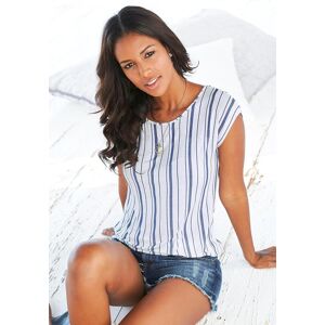 Beach Time Kurzarmshirt BEACHTIME "mit Streifendesign", Damen, Gr. 32/34, blau (blau, gestreift), Single Jersey, Obermaterial: 95% Viskose (LENZING™ ECOVERO™), 5% Elasthan, gestreift, figurumspielend normal, Rundhals, angeschnitten normaler Saum, Shirts K Beach Time Kurzarmshirt BEACHTIME "mit Streifendesign", Damen, Gr. 32/34, blau (blau, gestreift), Single Jersey, Obermaterial: 95% Viskose (LENZING™ ECOVERO™), 5% Elasthan, gestreift, figurumspielend normal, Rundhals, angeschnitten normaler Saum, Shirts K
