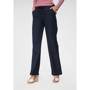 Leinenhose ANISTON CASUAL, Damen, Gr. 48, N-Gr, blau (marine), Web, Obermaterial: 55% Leinen, 45% Viskose, Leinenoptik, unifarben, Basic, figurumspielend lang, Hosen Leinenhose, mit Bindeband Leinenhose ANISTON CASUAL, Damen, Gr. 48, N-Gr, blau (marine), Web, Obermaterial: 55% Leinen, 45% Viskose, Leinenoptik, unifarben, Basic, figurumspielend lang, Hosen Leinenhose, mit Bindeband