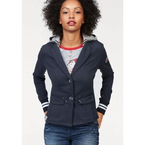 Sweatblazer KANGAROOS, Damen, Gr. 32, blau (marine, hellgrau, meliert), Sweatware, Obermaterial: 65% Polyester, 35% Baumwolle. Einsatz: 63% Polyester, 33% Baumwolle, 4% Elasthan. Kapuze: 50% Baumwolle, 50% Polyester, kontrastfarbene Details, unifarben, fi Sweatblazer KANGAROOS, Damen, Gr. 32, blau (marine, hellgrau, meliert), Sweatware, Obermaterial: 65% Polyester, 35% Baumwolle. Einsatz: 63% Polyester, 33% Baumwolle, 4% Elasthan. Kapuze: 50% Baumwolle, 50% Polyester, kontrastfarbene Details, unifarben, fi