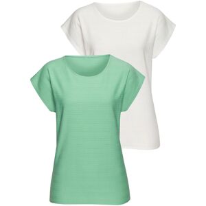 T-Shirt VIVANCE "mit modischer Streifenstruktur", Damen, Gr. 48/50, grün (grün, creme), Obermaterial: 100% Baumwolle, unifarben, bequem normal, Rundhals, Shirts T-Shirt, aus weicher Baumwoll-Qualität T-Shirt VIVANCE "mit modischer Streifenstruktur", Damen, Gr. 48/50, grün (grün, creme), Obermaterial: 100% Baumwolle, unifarben, bequem normal, Rundhals, Shirts T-Shirt, aus weicher Baumwoll-Qualität