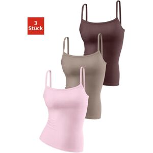 H.I.S. Spaghettitop H.I.S "ohne Seitennähte", Damen, Gr. 40/42, bunt (rosa, taupe, braun), Feinripp, Obermaterial: 100% Baumwolle, unifarben, Basic, körpernah normal, tiefer Rundhals, Tops Spaghettitop, aus weicher Rippqualität aus Baumwolle H.I.S. Spaghettitop H.I.S "ohne Seitennähte", Damen, Gr. 40/42, bunt (rosa, taupe, braun), Feinripp, Obermaterial: 100% Baumwolle, unifarben, Basic, körpernah normal, tiefer Rundhals, Tops Spaghettitop, aus weicher Rippqualität aus Baumwolle
