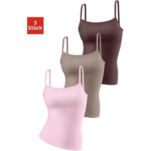 H.I.S. Spaghettitop H.I.S "ohne Seitennähte", Damen, Gr. 44/46, bunt (rosa, taupe, braun), Feinripp, Obermaterial: 100% Baumwolle, unifarben, Basic, körpernah normal, tiefer Rundhals, Tops Spaghettitop, aus weicher Rippqualität aus Baumwolle H.I.S. Spaghettitop H.I.S "ohne Seitennähte", Damen, Gr. 44/46, bunt (rosa, taupe, braun), Feinripp, Obermaterial: 100% Baumwolle, unifarben, Basic, körpernah normal, tiefer Rundhals, Tops Spaghettitop, aus weicher Rippqualität aus Baumwolle