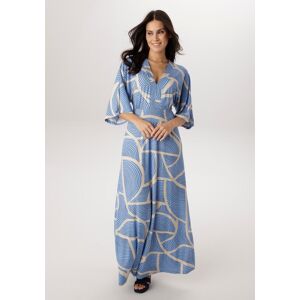 Maxikleid ANISTON SELECTED, Damen, Gr. 44, N-Gr, hellblau, beige, schwarz, Single Jersey, Obermaterial: 95% Viskose, 5% Elasthan, bedruckt, gemustert, lässig geschnitten lang, V-Ausschnitt, weit, Kleider Maxikleid, mit weiten, 3/4-langen Ärmeln - NEUE KOL Maxikleid ANISTON SELECTED, Damen, Gr. 44, N-Gr, hellblau, beige, schwarz, Single Jersey, Obermaterial: 95% Viskose, 5% Elasthan, bedruckt, gemustert, lässig geschnitten lang, V-Ausschnitt, weit, Kleider Maxikleid, mit weiten, 3/4-langen Ärmeln - NEUE KOL