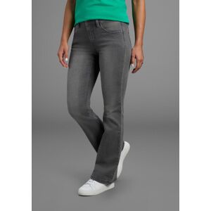 Bootcut-Jeans ARIZONA "Bund mit seitlichem Gummizugeinsatz", Damen, Gr. 42, N-Gr, grau (grau used), Jeans, Obermaterial: 98% Baumwolle, 2% Elasthan, Basic, bootcut fit lang, Jeans Bootcut-Jeans, hohe Leibhöhe, Bootcut, mit Stretch, klassischer 5-Pocket-St Bootcut-Jeans ARIZONA "Bund mit seitlichem Gummizugeinsatz", Damen, Gr. 42, N-Gr, grau (grau used), Jeans, Obermaterial: 98% Baumwolle, 2% Elasthan, Basic, bootcut fit lang, Jeans Bootcut-Jeans, hohe Leibhöhe, Bootcut, mit Stretch, klassischer 5-Pocket-St