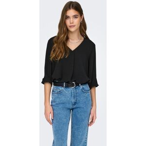 Jacqueline de Yong Shirtbluse JDY "JDYDIVYA LIFE 3/4 TOP WVN NOOS", Damen, Gr. 34 (XS), schwarz, Web, Obermaterial: 100% Polyester, unifarben, loose fit taillenbedeckt, V-Ausschnitt, Blusen Shirtbluse Jacqueline de Yong Shirtbluse JDY "JDYDIVYA LIFE 3/4 TOP WVN NOOS", Damen, Gr. 34 (XS), schwarz, Web, Obermaterial: 100% Polyester, unifarben, loose fit taillenbedeckt, V-Ausschnitt, Blusen Shirtbluse