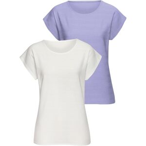 T-Shirt VIVANCE "mit modischer Streifenstruktur", Damen, Gr. 36/38, beige (lavendel, creme), Obermaterial: 100% Baumwolle, unifarben, bequem normal, Rundhals, Shirts T-Shirt, aus weicher Baumwoll-Qualität T-Shirt VIVANCE "mit modischer Streifenstruktur", Damen, Gr. 36/38, beige (lavendel, creme), Obermaterial: 100% Baumwolle, unifarben, bequem normal, Rundhals, Shirts T-Shirt, aus weicher Baumwoll-Qualität