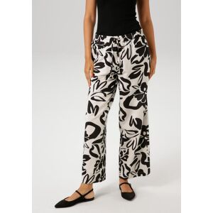 Schlupfhose ANISTON CASUAL, Damen, Gr. 40, N-Gr, schwarz-weiss (wollweiß, schwarz), Web, Obermaterial: 84% Viskose, 16% Leinen, Leinenoptik, bedruckt, figurumspielend knöchellang, Hosen Schlupfhose, mit grossflächigen Blättern bedruckt Schlupfhose ANISTON CASUAL, Damen, Gr. 40, N-Gr, schwarz-weiss (wollweiß, schwarz), Web, Obermaterial: 84% Viskose, 16% Leinen, Leinenoptik, bedruckt, figurumspielend knöchellang, Hosen Schlupfhose, mit grossflächigen Blättern bedruckt