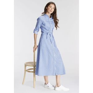 Blusenkleid DELMAO, Damen, Gr. 36, N-Gr, blau (blau, weiß), Web, Obermaterial: 60% Baumwolle, 38% Polyester, 2% Elasthan, bedruckt, geringelt, gestreift, figurumspielend lang, Kleider Blusenkleid, festliche Anlässe, lang, klassisch und seriös, aus Baumwol Blusenkleid DELMAO, Damen, Gr. 36, N-Gr, blau (blau, weiß), Web, Obermaterial: 60% Baumwolle, 38% Polyester, 2% Elasthan, bedruckt, geringelt, gestreift, figurumspielend lang, Kleider Blusenkleid, festliche Anlässe, lang, klassisch und seriös, aus Baumwol