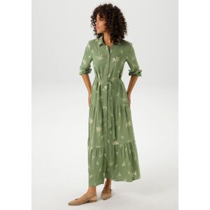 Maxikleid ANISTON CASUAL, Damen, Gr. 40, N-Gr, grün (salbei, sand), Web, Obermaterial: 100% Viskose, bedruckt, figurumspielend knöchelfrei, 1-Knopf-Manschette, Kleider Maxikleid, mit Palmen bedruckt - jedes Teil ein Unikat Maxikleid ANISTON CASUAL, Damen, Gr. 40, N-Gr, grün (salbei, sand), Web, Obermaterial: 100% Viskose, bedruckt, figurumspielend knöchelfrei, 1-Knopf-Manschette, Kleider Maxikleid, mit Palmen bedruckt - jedes Teil ein Unikat