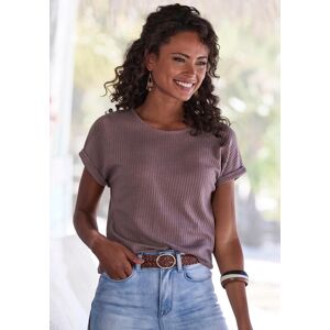 Kurzarmshirt VIVANCE "aus weicher Piqué-Qualität", Damen, Gr. 44/46, lila (beere, taupe), Piqué, Obermaterial: 69% Polyester (REPREVE), 28% Viskose, 3% Elasthan, unifarben, lässig geschnitten normal, Rundhals, mit Umschlag, Shirts Kurzarmshirt Kurzarmshirt VIVANCE "aus weicher Piqué-Qualität", Damen, Gr. 44/46, lila (beere, taupe), Piqué, Obermaterial: 69% Polyester (REPREVE), 28% Viskose, 3% Elasthan, unifarben, lässig geschnitten normal, Rundhals, mit Umschlag, Shirts Kurzarmshirt