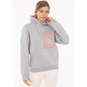 Hoodie ZWILLINGSHERZ "Alissa 2.0", Damen, Gr. M, grau (hellgrau), Sweatware, Obermaterial: 50% Baumwolle, 50% Polyester, bedruckt, unifarben, hüftbedeckend, ohne Ausschnitt, Rippbündchen, Sweatshirts Hoodie, mit SMILE Stickerei vorne und hinten Hoodie ZWILLINGSHERZ "Alissa 2.0", Damen, Gr. M, grau (hellgrau), Sweatware, Obermaterial: 50% Baumwolle, 50% Polyester, bedruckt, unifarben, hüftbedeckend, ohne Ausschnitt, Rippbündchen, Sweatshirts Hoodie, mit SMILE Stickerei vorne und hinten