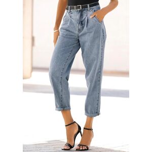 Relax-fit-Jeans BUFFALO, Damen, Gr. 46, N-Gr, blau (blau, washed), Denim/Jeans, Obermaterial: 100% Baumwolle, unifarben, figurumspielend knöchelfrei, Jeans Relax-fit-Jeans, in High-Waist-Form mit Bundfalten, verkürzte Länge, modisch Relax-fit-Jeans BUFFALO, Damen, Gr. 46, N-Gr, blau (blau, washed), Denim/Jeans, Obermaterial: 100% Baumwolle, unifarben, figurumspielend knöchelfrei, Jeans Relax-fit-Jeans, in High-Waist-Form mit Bundfalten, verkürzte Länge, modisch