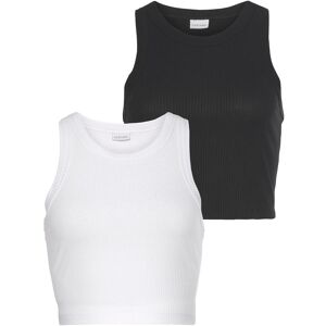 Crop-Top LASCANA, Damen, Gr. 32/34, schwarz-weiss (weiß, schwarz), Rippware, Obermaterial: 95% Viskose, 5% Elasthan, unifarben, figurbetont bauchfrei, Rundhals, Tops Crop-Top, aus weicher Rippware, sommerliche Basic Tops Crop-Top LASCANA, Damen, Gr. 32/34, schwarz-weiss (weiß, schwarz), Rippware, Obermaterial: 95% Viskose, 5% Elasthan, unifarben, figurbetont bauchfrei, Rundhals, Tops Crop-Top, aus weicher Rippware, sommerliche Basic Tops