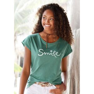 Beach Time T-Shirt BEACHTIME "mit Frontdruck "Smile", Damen, Gr. 48/50, grün (mint), Obermaterial: 100% Baumwolle, bedruckt, bequem normal, Rundhals, mit Aufschlag, Shirts T-Shirt, aus weicher Baumwoll-Qualität Beach Time T-Shirt BEACHTIME "mit Frontdruck "Smile", Damen, Gr. 48/50, grün (mint), Obermaterial: 100% Baumwolle, bedruckt, bequem normal, Rundhals, mit Aufschlag, Shirts T-Shirt, aus weicher Baumwoll-Qualität