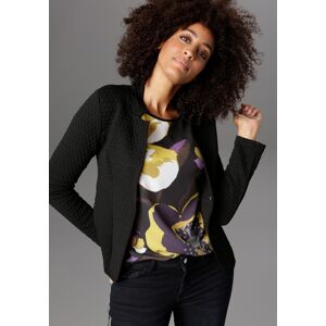 Jackenblazer ANISTON SELECTED, Damen, Gr. 34, schwarz, Jersey, Obermaterial: 82% Polyester, 16% Viskose, 2% Elasthan, Strukturmuster, unifarben, figurumspielend hüftlang, Rundhals, eingesetzt normaler Saum, Blazer Jackenblazer, mit Struktur Jackenblazer ANISTON SELECTED, Damen, Gr. 34, schwarz, Jersey, Obermaterial: 82% Polyester, 16% Viskose, 2% Elasthan, Strukturmuster, unifarben, figurumspielend hüftlang, Rundhals, eingesetzt normaler Saum, Blazer Jackenblazer, mit Struktur