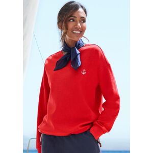 H.I.S. Sweater H.I.S, Damen, Gr. 48/50, rot, Sweatware, Obermaterial: 60% Baumwolle, 40% Polyester, unifarben, bequem hüftlang, Rundhals, Rippbündchen, Sweatshirts Sweater, mit Tunnelzug am Bündchen, Loungewear H.I.S. Sweater H.I.S, Damen, Gr. 48/50, rot, Sweatware, Obermaterial: 60% Baumwolle, 40% Polyester, unifarben, bequem hüftlang, Rundhals, Rippbündchen, Sweatshirts Sweater, mit Tunnelzug am Bündchen, Loungewear