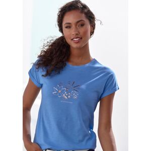 T-Shirt VIVANCE "mit goldenfarben schimmerndem Folienprint", Damen, Gr. 48/50, blau (blau bedruckt), Jersey, Obermaterial: 100% Baumwolle, bedruckt, metallic, bequem normal, Rundhals, mit Aufschlag Aufschlag, Shirts T-Shirt, aus weicher Baumwoll-Qualität T-Shirt VIVANCE "mit goldenfarben schimmerndem Folienprint", Damen, Gr. 48/50, blau (blau bedruckt), Jersey, Obermaterial: 100% Baumwolle, bedruckt, metallic, bequem normal, Rundhals, mit Aufschlag Aufschlag, Shirts T-Shirt, aus weicher Baumwoll-Qualität