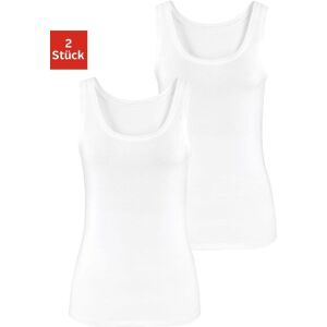 Tanktop VIVANCE "aus elastischer Baumwoll-Qualität", Damen, Gr. 44/46, weiss (weiß), Single Jersey, Obermaterial: 95% Baumwolle, 5% Elasthan, unifarben, Basic, bequem, tiefer Rundhals, Tops Tanktop Tanktop VIVANCE "aus elastischer Baumwoll-Qualität", Damen, Gr. 44/46, weiss (weiß), Single Jersey, Obermaterial: 95% Baumwolle, 5% Elasthan, unifarben, Basic, bequem, tiefer Rundhals, Tops Tanktop