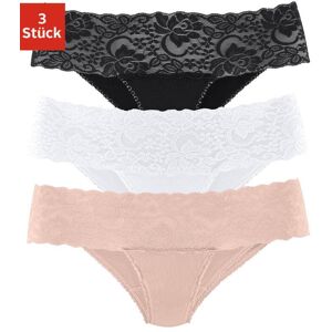 Brasilslip VIVANCE, Damen, Gr. 36/38, schwarz (beige, weiß, schwarz), Single Jersey, Obermaterial: 95% Baumwolle, 5% Elasthan. Spitze: 93% Polyamid, 7% Elasthan (LYCRA), unifarben, bequem, Unterhosen Brasilslip, aus elastischer Baumwolle mit floraler Spit Brasilslip VIVANCE, Damen, Gr. 36/38, schwarz (beige, weiß, schwarz), Single Jersey, Obermaterial: 95% Baumwolle, 5% Elasthan. Spitze: 93% Polyamid, 7% Elasthan (LYCRA), unifarben, bequem, Unterhosen Brasilslip, aus elastischer Baumwolle mit floraler Spit