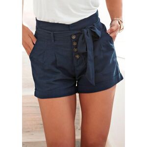 Shorts LASCANA, Damen, Gr. 38, N-Gr, blau (marine), Web, Obermaterial: 58% Viskose, 28% Baumwolle, 14% Leinen, figurumspielend kurz, Hosen Shorts, und Knopfleiste, kurze Hose, Leinenhose, Sommerhose Shorts LASCANA, Damen, Gr. 38, N-Gr, blau (marine), Web, Obermaterial: 58% Viskose, 28% Baumwolle, 14% Leinen, figurumspielend kurz, Hosen Shorts, und Knopfleiste, kurze Hose, Leinenhose, Sommerhose