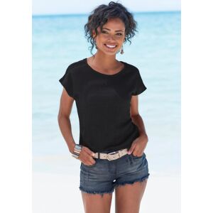 Kurzarmshirt VIVANCE "mit dekorativem Häkeleinsatz", Damen, Gr. 32/34, schwarz, Crêpe, Obermaterial: 98% Polyester, 2% Elasthan, unifarben, normal normal, Rundhals, angeschnitten, Shirts Kurzarmshirt, aus bügelfreier Crêpe-Qualität Kurzarmshirt VIVANCE "mit dekorativem Häkeleinsatz", Damen, Gr. 32/34, schwarz, Crêpe, Obermaterial: 98% Polyester, 2% Elasthan, unifarben, normal normal, Rundhals, angeschnitten, Shirts Kurzarmshirt, aus bügelfreier Crêpe-Qualität