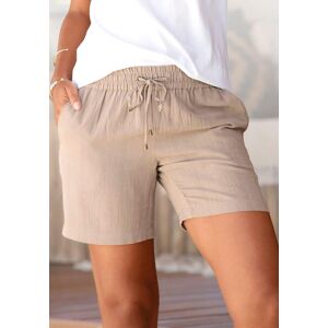Shorts LASCANA, Damen, Gr. 40, N-Gr, beige (sand), Web, Obermaterial: 58% Viskose, 28% Baumwolle, 14% Leinen, figurumspielend ca. Mitte Oberschenkel, Hosen Shorts, aus Leinenmix mit Taschen, Leinenhose, kurze Hose Shorts LASCANA, Damen, Gr. 40, N-Gr, beige (sand), Web, Obermaterial: 58% Viskose, 28% Baumwolle, 14% Leinen, figurumspielend ca. Mitte Oberschenkel, Hosen Shorts, aus Leinenmix mit Taschen, Leinenhose, kurze Hose