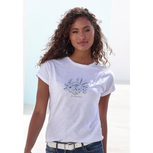 T-Shirt VIVANCE "mit goldenfarben schimmerndem Folienprint", Damen, Gr. 48/50, weiss (weiß bedruckt), Jersey, Obermaterial: 100% Baumwolle, bedruckt, metallic, bequem normal, Rundhals, mit Aufschlag Aufschlag, Shirts T-Shirt, aus weicher Baumwoll-Qualität T-Shirt VIVANCE "mit goldenfarben schimmerndem Folienprint", Damen, Gr. 48/50, weiss (weiß bedruckt), Jersey, Obermaterial: 100% Baumwolle, bedruckt, metallic, bequem normal, Rundhals, mit Aufschlag Aufschlag, Shirts T-Shirt, aus weicher Baumwoll-Qualität