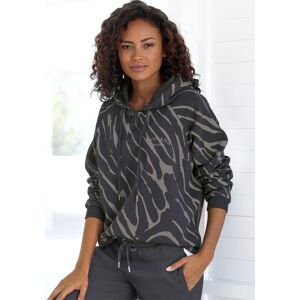 Kapuzensweatshirt LASCANA, Damen, Gr. 32/34, grau (dunkelgrau, taupe), Sweatware, Obermaterial: 60% Baumwolle, 40% Polyester, bedruckt, bestickt, gemustert, bequem hüftlang, Rundhals, Raglanärmel Rippbündchen, Sweatshirts Kapuzensweatshirt, mit Zebramuste Kapuzensweatshirt LASCANA, Damen, Gr. 32/34, grau (dunkelgrau, taupe), Sweatware, Obermaterial: 60% Baumwolle, 40% Polyester, bedruckt, bestickt, gemustert, bequem hüftlang, Rundhals, Raglanärmel Rippbündchen, Sweatshirts Kapuzensweatshirt, mit Zebramuste